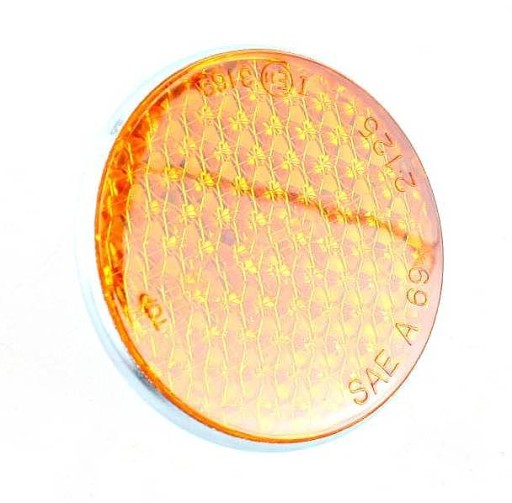 REFLEKTOR okrúhly na boku, oranžový, UNIVERZÁLNY, 57 MM