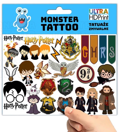 UMÝVAJÚCE DOČASNÉ TETOVANIE PRE DETI HARRY POTTER ORIGINÁLNE DIZAJNY