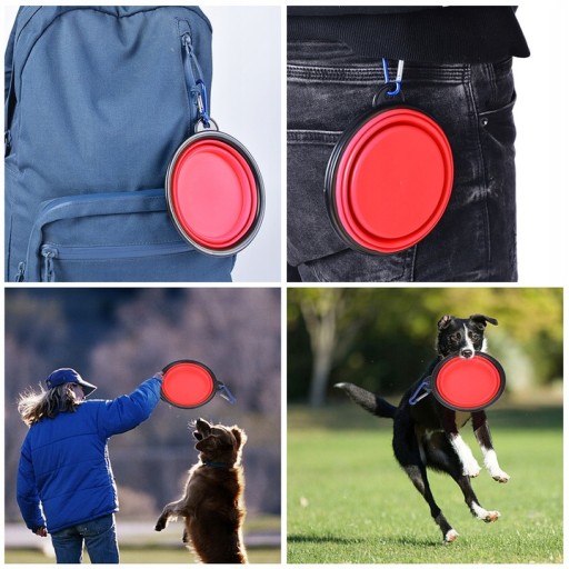 SKLADACIA SILIKÓNOVÁ MISKA pre psov na cesty