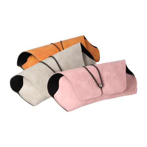 Puzdro na okuliare Horien Suede s gumičkou, oranžové