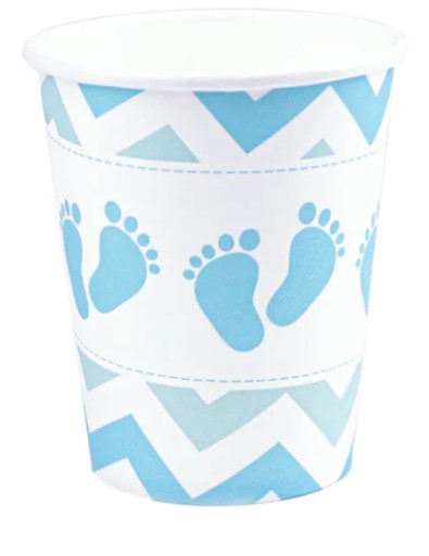 Baby Shower Blue Feet Boy poháre, 6 ks