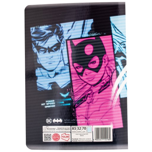 KONTROLOVANÝ ŠKOLSKÝ ZÁPISNÍK BATMAN A5/32K REXUS