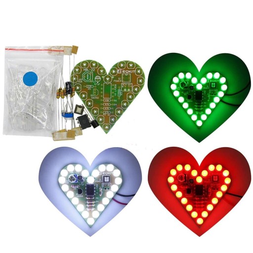 Blikajúce, plávajúce, pulzujúce LED srdce s efektom červeného svetla DIY Kit