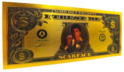 SCARFACE Krásna pozlátená zberateľská bankovka
