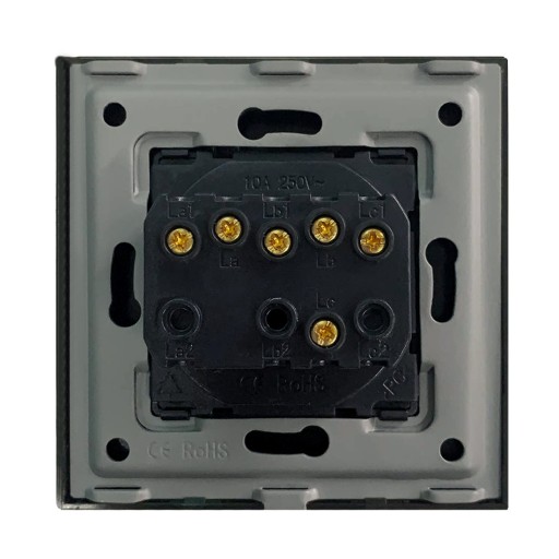 Spínač svetiel 2P, mechanická vložka, čierna RTX SH