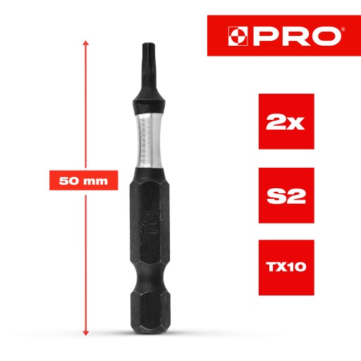 NÁRAZOVÉ HROTY ÚRAZOVÝ BIT SILNÝ SKRUTKOVACÍ BIT TX10 50 MM