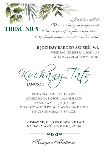 SVADOBNÉ POZVÁNKA PRE RODIČOV A Krstných RODIČOV