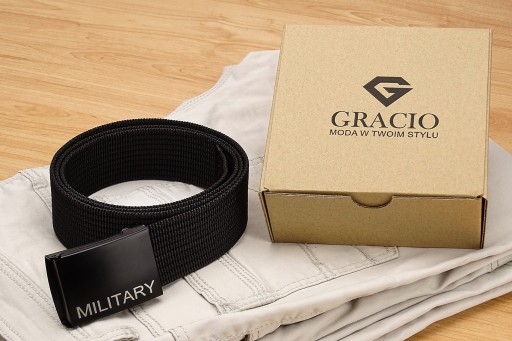 Pánsky vojenský opasok BLACK MILITARY Webbing
