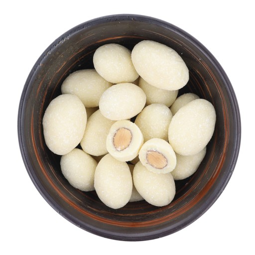 Mandle v bielej čokoláde s kokosom 100g