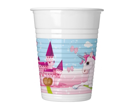 Jednorožec plastové poháre 200 ml 8 ks.