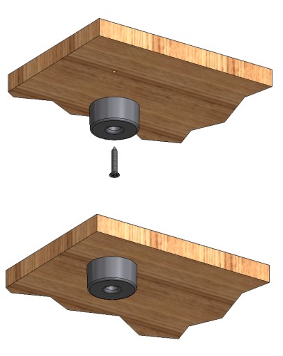 4 x posuvná nábytková noha, čierna, priemer 50 x 25 mm