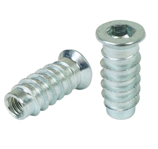 10x M6 x 24 mm nástrčný dvojzávitový nábytkový otvor na skrutku do dreva
