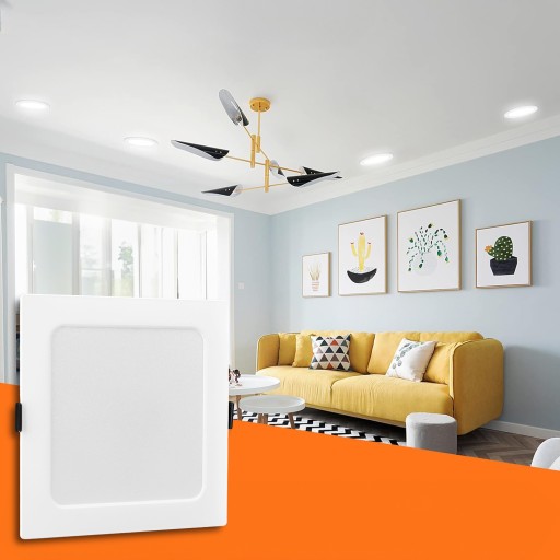 Stropný LED panel pod omietku 6W štvorcový zapustený tenký biely