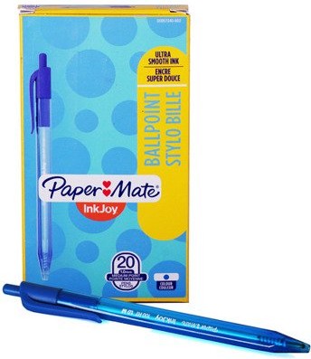 Paper-Mate Inkjoy modré automatické guľôčkové pero