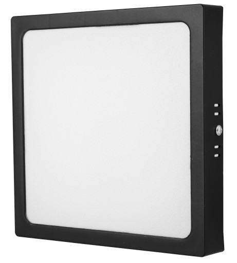 Štvorcový LED stropný panel na povrch, čierna 18W neblikajúca CCD lampa