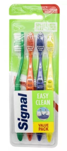 Zubné kefky Signal, Easy Clean Soft, 4 kusy