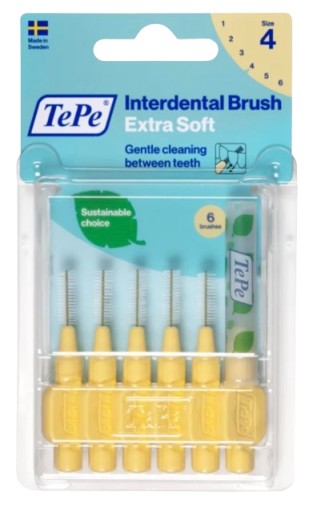TePe ExtraSoft medzizubné kefky 0,7 mm, svetložlté, 6 ks.