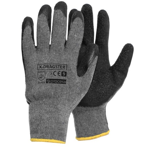 Pracovné rukavice X-DRAGSTER Latex/Polyester Odolnosť 2-1-4-3 EN-388 9