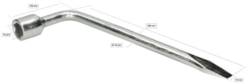 KĽÚČ NA AUTOMATICKÉ KOLESÁ 19MM, ZAHNUTÝ, CHROMOVANÝ