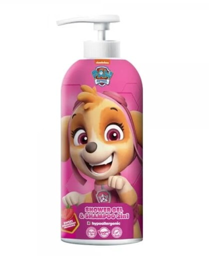 Telový umývací gél a šampón Paw Patrol 2v1 1000ml jahodový