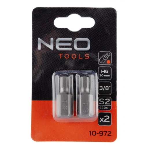 HEX hrot 6 x 30 mm, S2 x 2 ks, NEO 10-972