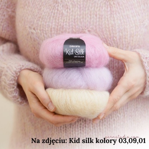 Hodvábna priadza Drops Kid - Mohair + Silk 01