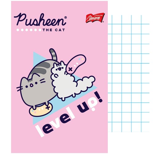 PUSHEEN NOTEBOOK NOTEBOOK ŠKOLSKÝ ZÁPISNÍK A6/50K LAMINOVANÝ MAJEWSKI KOTEK