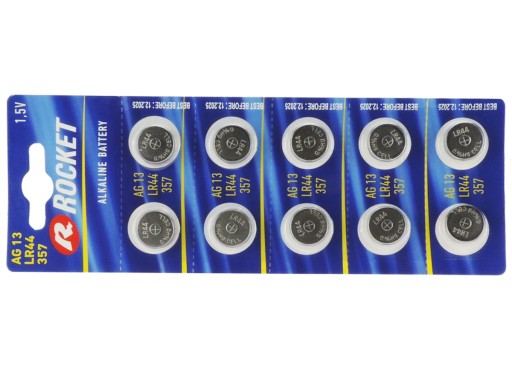 ALKALICKÉ BATÉRIE 10 KUS AG13 LR44 GP A76 RAKETOVÁ BATTÉRIA