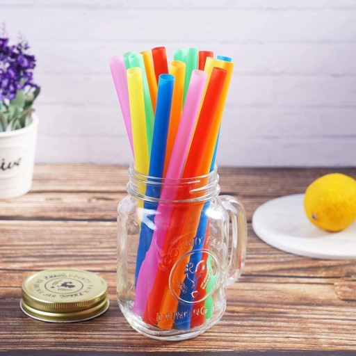 Hrubé plastové TRUBKY na bubble tea, SLAMKY, 20 ks
