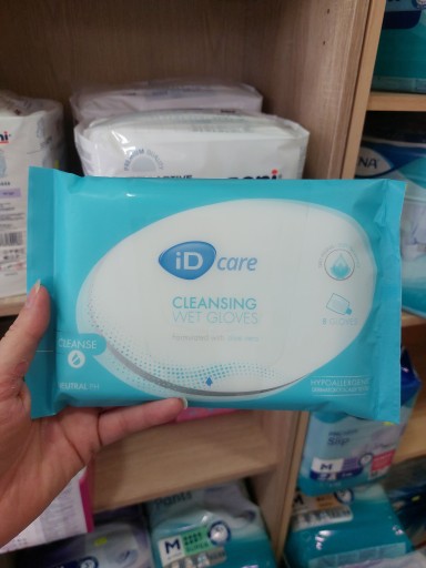 ID Care Wet Wash Rukavice Aloe Moisturized Rukavice Podložky na umývanie a hygienu