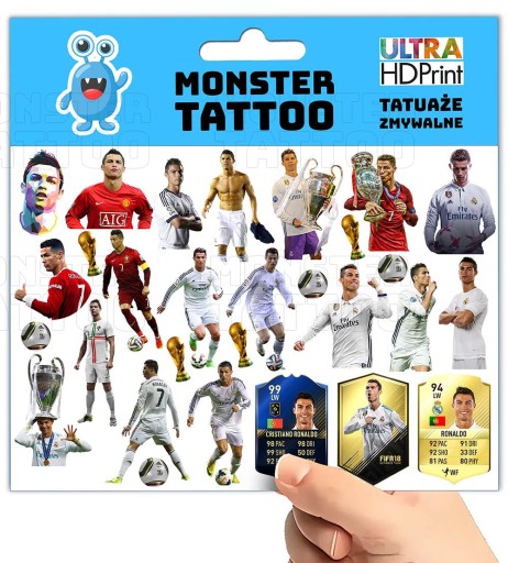 UMÝVAJÚCE DOČASNÉ TETOVANIE PRE DETI CRISTIANO RONALDO ORIGINÁLNE DIZAJNY