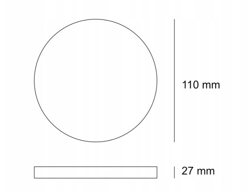 LED panel + napájací zdroj Čierne okrúhle stropné svietidlo 6W 4000K 11cm