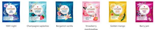 Čajový set ako darček Elegantná kolekcia 6 príchutí a 30 čajov LOVARE