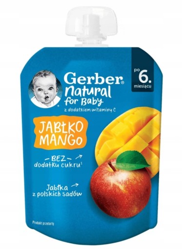 GERBER prírodný jablkový mango mousse dezert 6m+ 80g