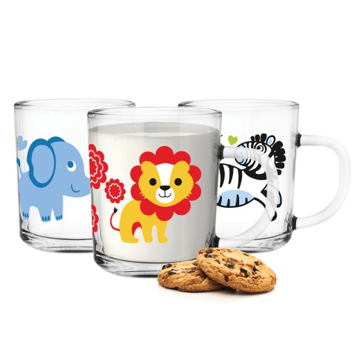 Sklenené hrnčeky Glasmark poháre Tola 200ml Mix Animals 3 ks