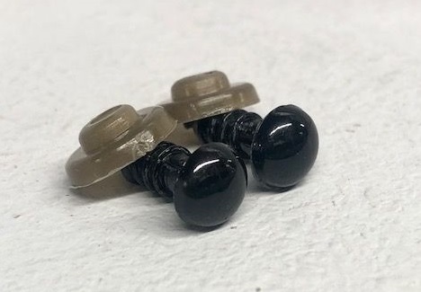 Bezpečnostné oká 6mm na hračky, čierne, 2 ks