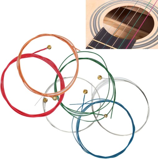 6ks gitarových strún 81cm/31,89in náhradné kovové gitarové struny
