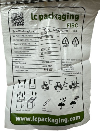 BIG BAG na suť 4 rúčky 75x75x65cm 750kg