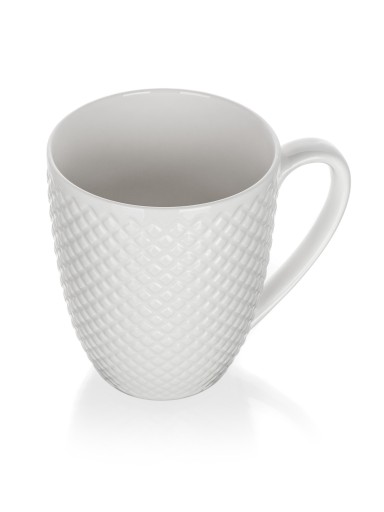 Porcelánový hrnček BANQUET DIAMOND 410ML, keramika, biely
