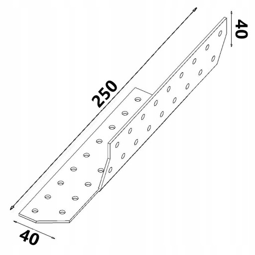 RAFTER tesárska spojka 40x250mm ĽAVÝ ŁK5