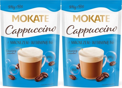 Kávový nápoj Kávové Cappuccino s penou Horčík + Vitamín B6 110g Mokate x2