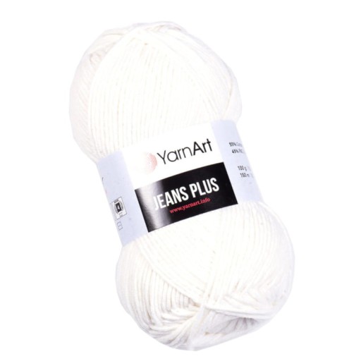 YarnArt Jeans Plus 01 Biely cukor