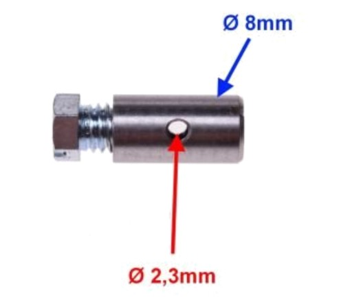 Koniec lanka škrtiacej klapky núdzovej spojky 2,3 / 8 mm