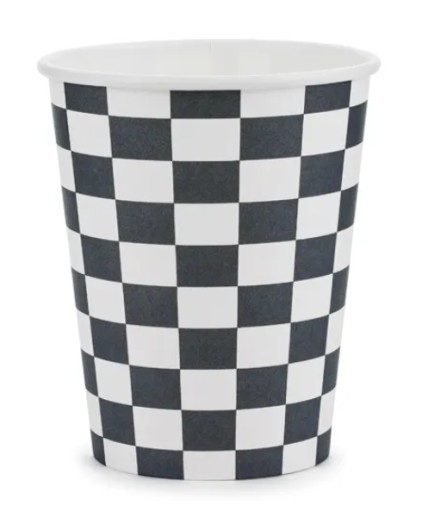 Šachovnicové poháre, 220 ml, mix (1 balenie / 6 ks) Car Auto Racing
