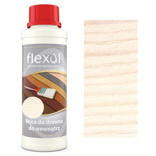 Biela ekologická vnútorná lazúra na drevo BIELA 0,25L FLEXOL 250ml