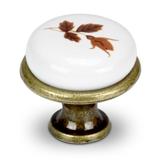 NÁBYTOKOVÝ GOMBÍK PORCELÁNOVÁ SKRINÍKOVÝ GOMBÍK SO VZOROM