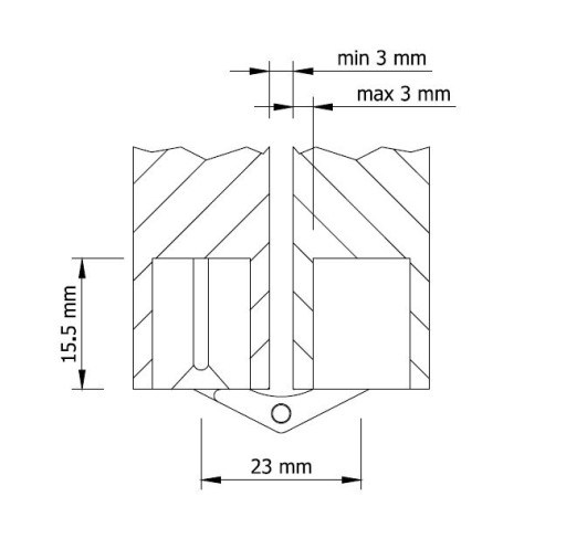 Záves cylindrický fi 14 mm, na stôl, nábytkové dvierka, mosadz