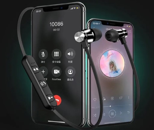 BEZDRÔTOVÉ ŠPORTOVÉ SLÚCHADLÁ BLUETOOTH DO UŠÍ NA BEŽANIE MIKROFÓNU