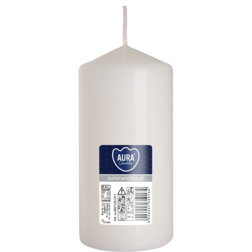 BISPOL Aura 38H valcová sviečka 12CM SW60/120 BIELA