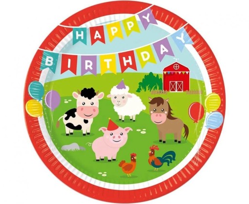 Papierové taniere Farm Animals Village 8 kusov